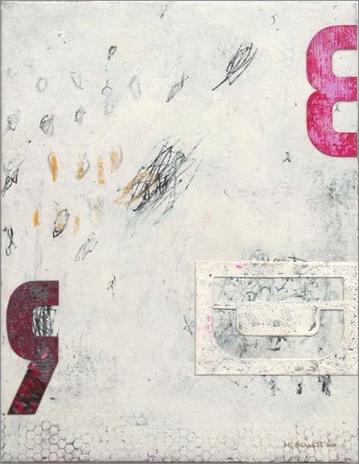Madeline Garrett mixed media abstract painting on panel