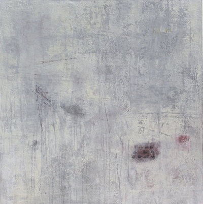 Madeline Garrett gray abstract painting on canvas