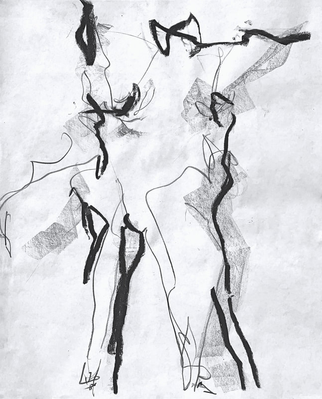 Madeline Garrett abstract figurative charcoal graphite on paper
