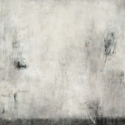 Madeline Garrett black & white oil & cold wax abstract painting