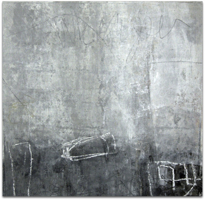 Madeline Garrett black & white abstract painting 
