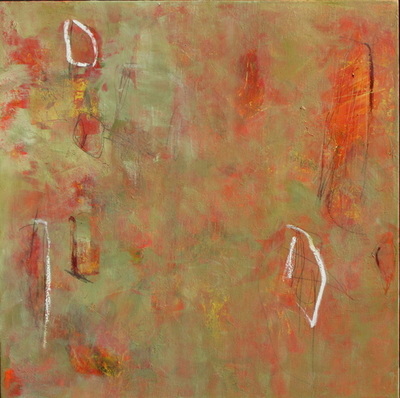 Madeline Garrett mixed media abstract painting on canvas
