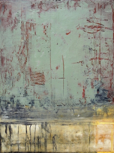 Madeline Garrett oil & cold wax abstract painting on panel
