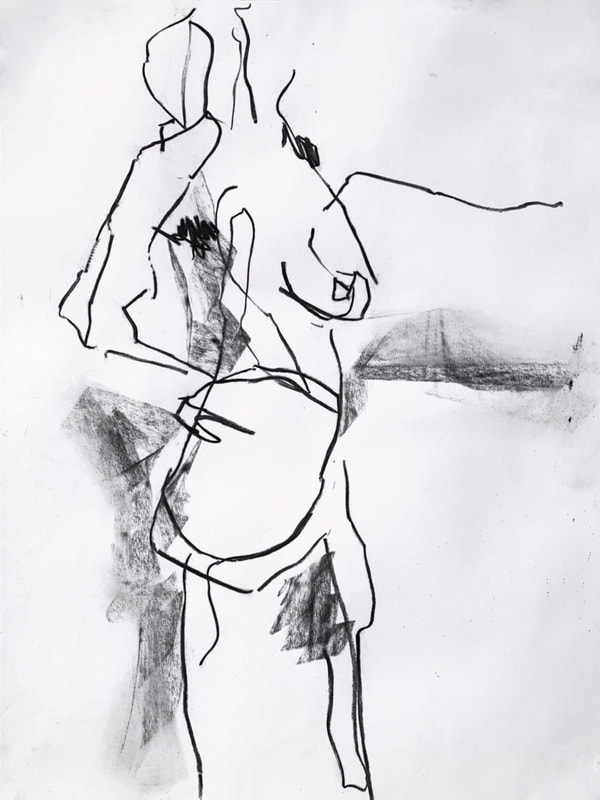 Madeline Garrett abstract figurative charcoal graphite on paper
