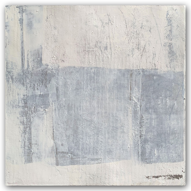 Madeline Garrett urban inspired black & white abstract painting neutral colors tumbleweeds concrete desert urban influence acrylic mixed media minimal