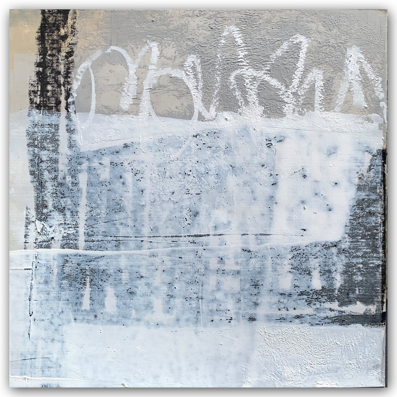 Madeline Garrett urban inspired black & white minimalist abstract painting neutral colors beige brown desert tumbleweeds