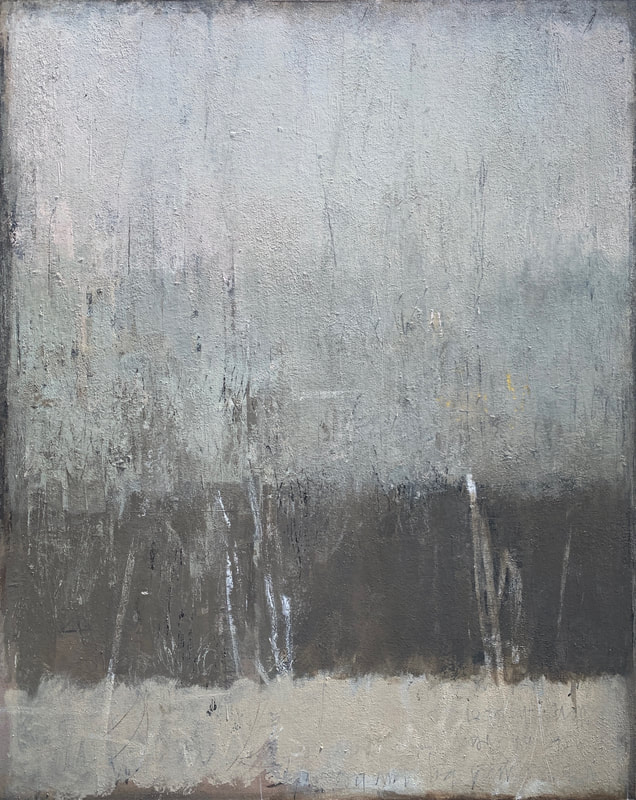 Madeline Garrett urban inspired black & white minimalist abstract painting neutral colors beige brown desert tumbleweeds