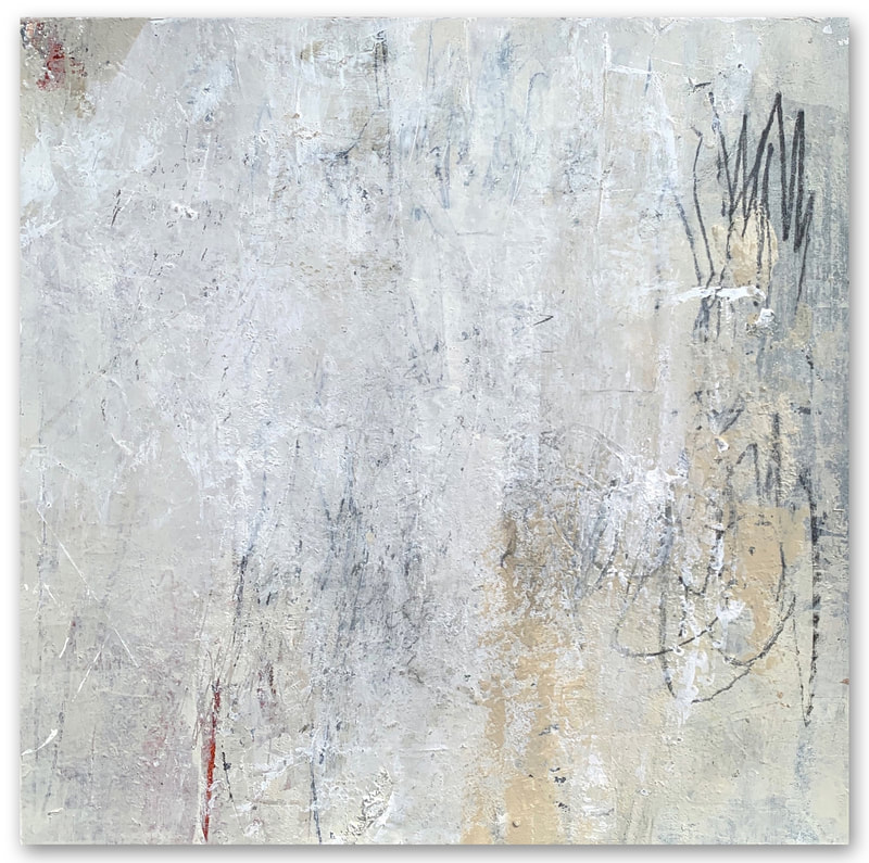 Madeline Garrett urban inspired black & white minimalist abstract painting neutral colors beige brown tumbleweeds