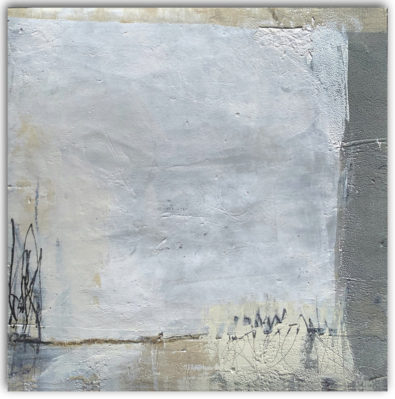 Madeline Garrett urban inspired black & white minimalist abstract painting neutral colors beige brown desert tumbleweeds