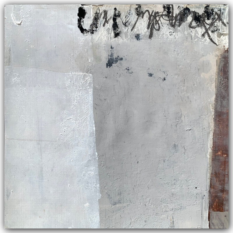 Madeline Garrett urban inspired black & white minimalist abstract painting neutral colors beige brown desert tumbleweeds