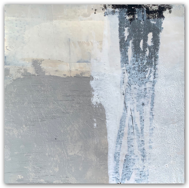 Madeline Garrett urban inspired black & white minimalist abstract painting neutral colors beige brown desert tumbleweeds